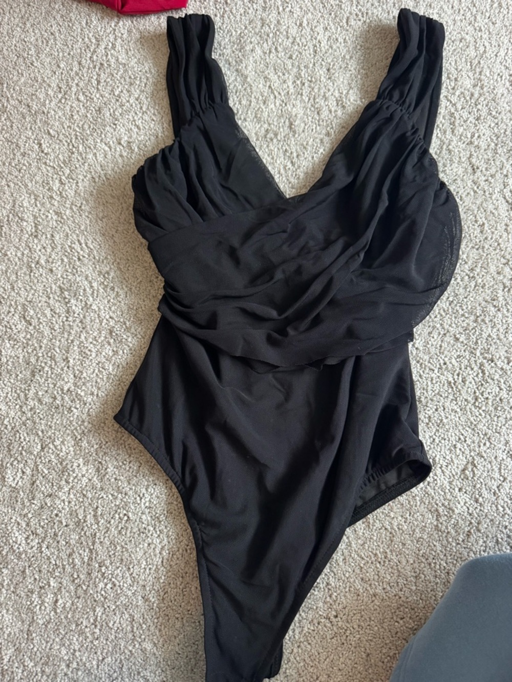 Lulu's Black Draped One-Piece